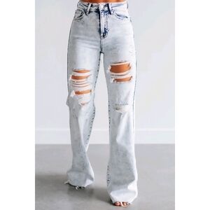 Avril Risen Distressed Vintage Light Wash Women's Jeans size 5